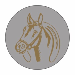 002 Pferdekopf Hufeisen / gold